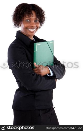 Attractive business woman a over white background