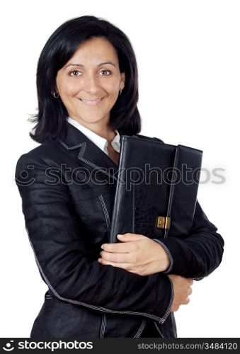 attractive business woman over a white background