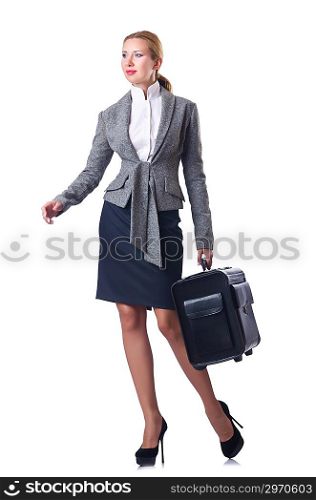 Attractive businesswoman isolated on white
