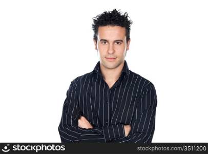 attractive casual boy a over white background