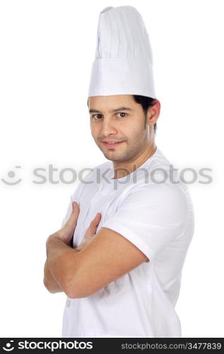 attractive cook a over white back ground