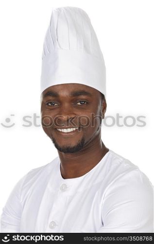 attractive cook african a over white background