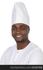 attractive cook african a over white background