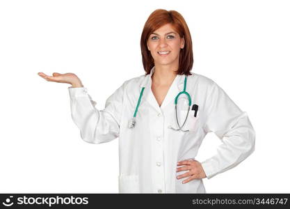 Attractive doctor isolated on a over white background