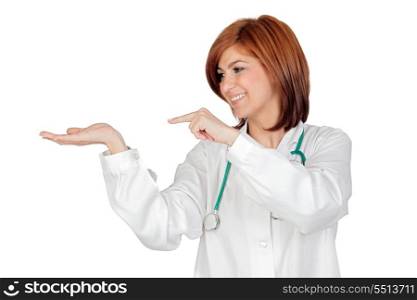 Attractive doctor isolated on a over white background