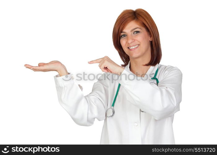 Attractive doctor isolated on a over white background