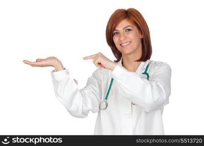 Attractive doctor isolated on a over white background