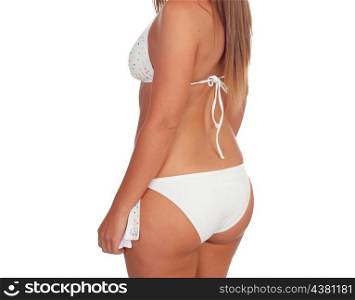 Attractive female body with bikini isolated on a white background