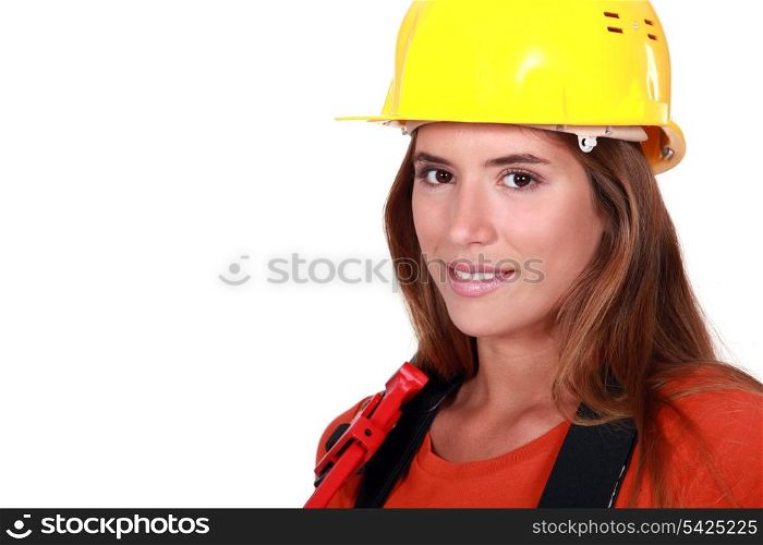 Attractive female worker
