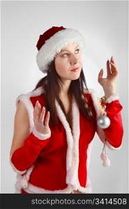 attractive girl in xmas clothing