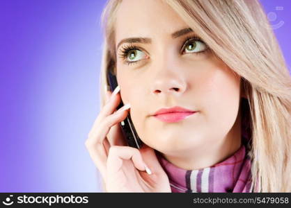 Attractive girl speaking on the mobile phone