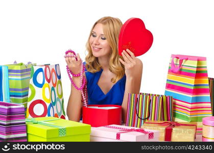 Attractive girl with shopping bags