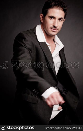 attractive handsome young man wearing suit