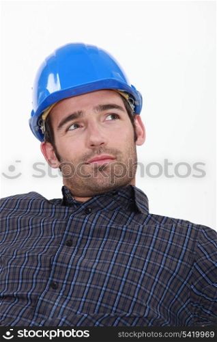 Attractive man in a hardhat