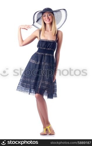 Attractive model isolated on the white