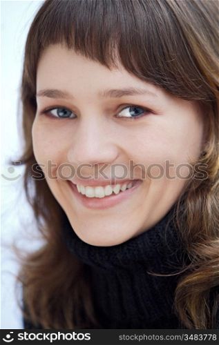 attractive teen girl a over white background