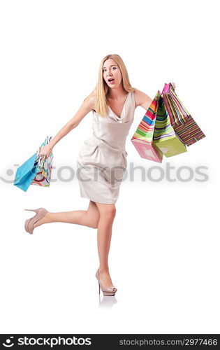 Attractive woman after good shopping