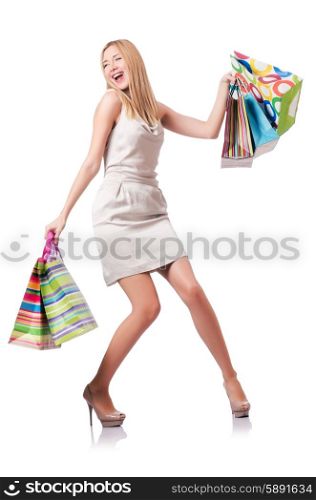 Attractive woman after good shopping