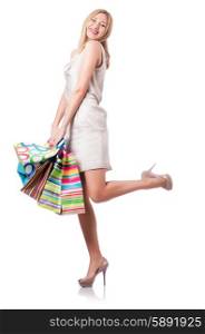 Attractive woman after good shopping