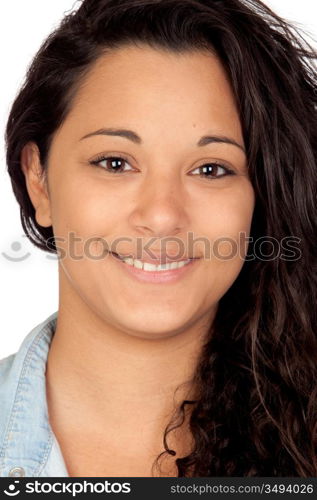 Attractive woman isolated on a over white background