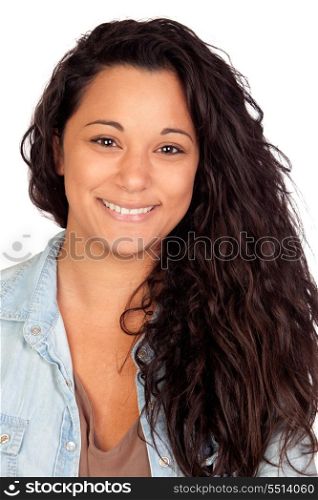 Attractive woman isolated on a over white background
