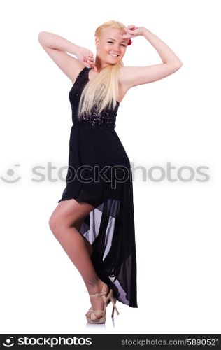 Attractive woman isolated on the white