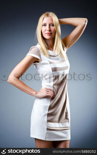 Attractive woman isolated on white