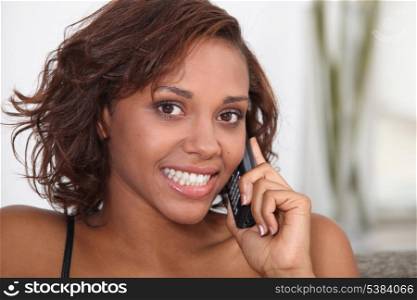 Attractive woman on mobile