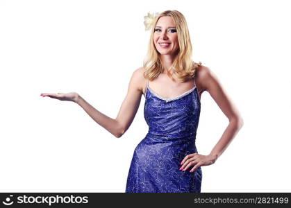 Attractive woman on white background