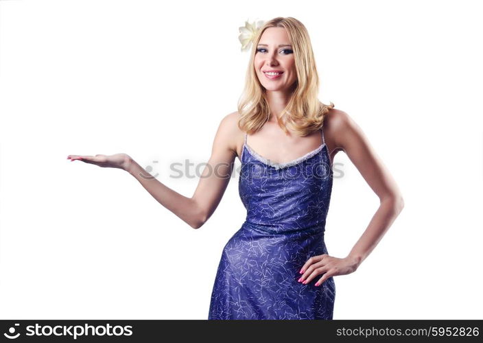 Attractive woman on white background