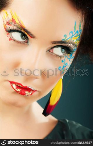 Attractive woman with the stylish make up
