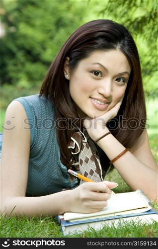Attractive women reading outside