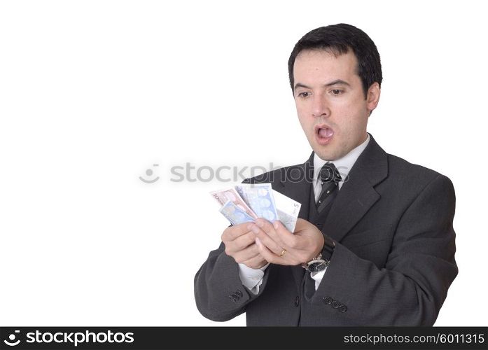 attractive young business man a over white background