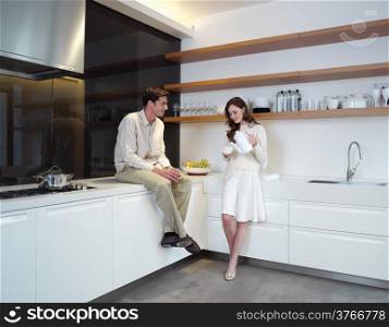 Attractive young couple in the kitchen