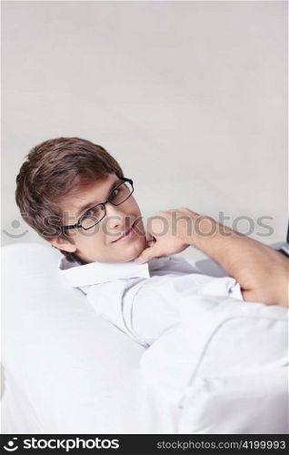 Attractive young man on the couch