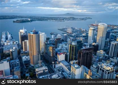 Auckland city center aerial view, New Zealand. Auckland aerial view, New Zealand