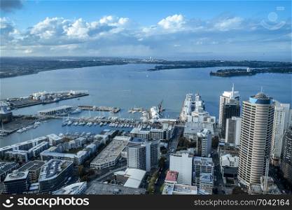 Auckland city center aerial view, New Zealand. Auckland aerial view, New Zealand