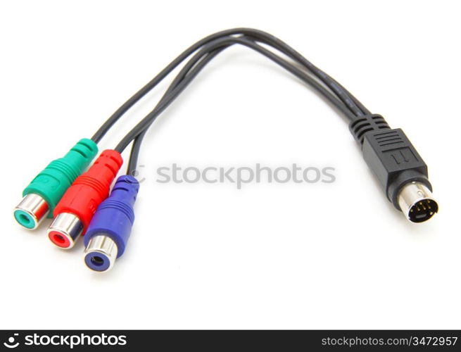 Audio cable isolated on white