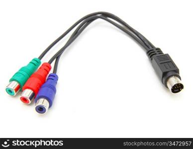 Audio cable isolated on white