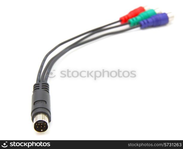 Audio cable isolated on white