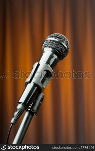 Audio microphone against the background