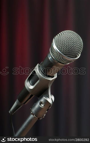 Audio microphone against the background