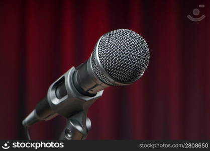 Audio microphone against the background