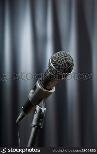 Audio microphone against the background