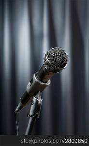 Audio microphone against the background