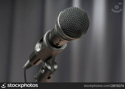 Audio microphone against the background