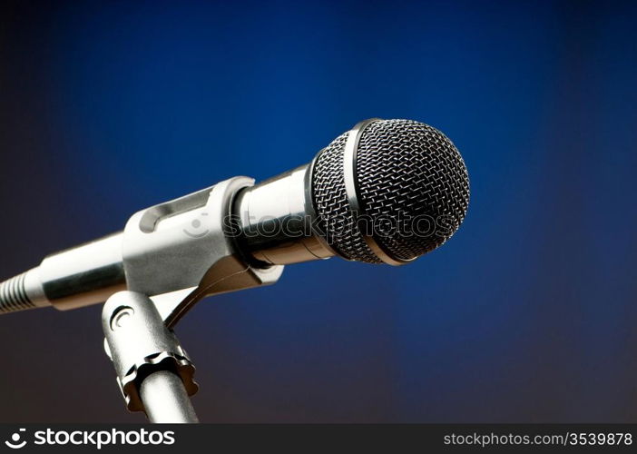 Audio microphone against the background