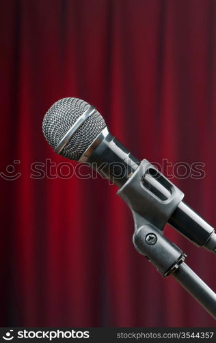 Audio microphone against the background