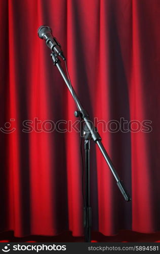 Audio microphone against the background