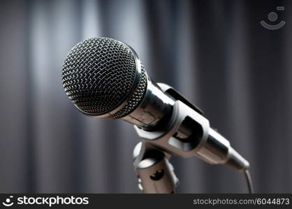 Audio microphone against the background